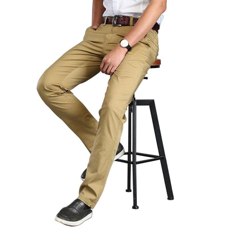 Spring Summer Men Solid Military Classical Pants Simple Casual Loose Versatile Straight Trouser