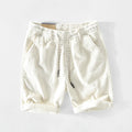 Summer Men Cotton Corduroy Casual Shorts Multi-pocket Lace Retro Workwear