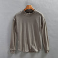 Men Winter Fall Long Sleeve T-shirt High Quality Half Neck Simple Casual Loose Basic Tees Male Bottoming Pullovers