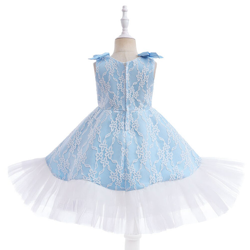 Baby Girls Lace Flower Party Princess Party Dresses Children Kids Elegant Wedding Clothing