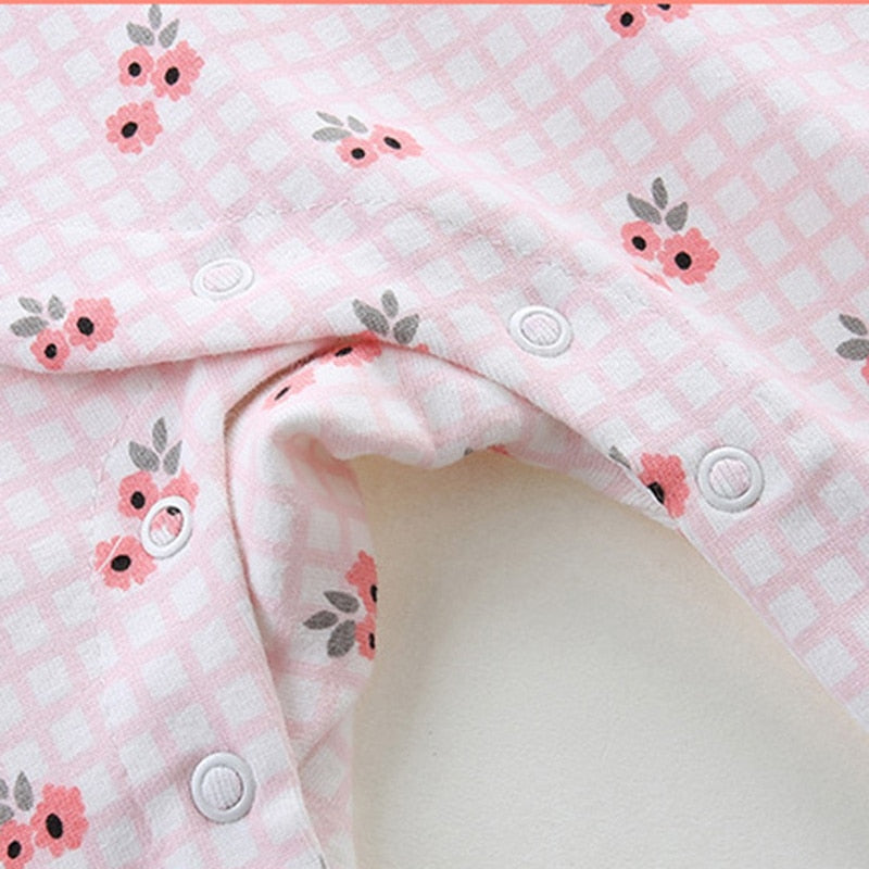 Spring and Autumn Children Clothing Infant One-piece Pink Toddler Romper Kids Jumpsuits Printing Lace Baby Girl Clothes