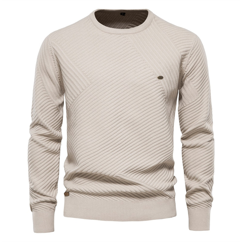 Mens Sweater Striped O-Neck Knitted Pullover for Men Casual High Quality New Winter Sweater Men