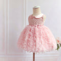 Baby Girls Fluffy Bow Princess Dress Toddler Kids Birthday Party Tulle Dresses Children Pink Lolita Ball Gown