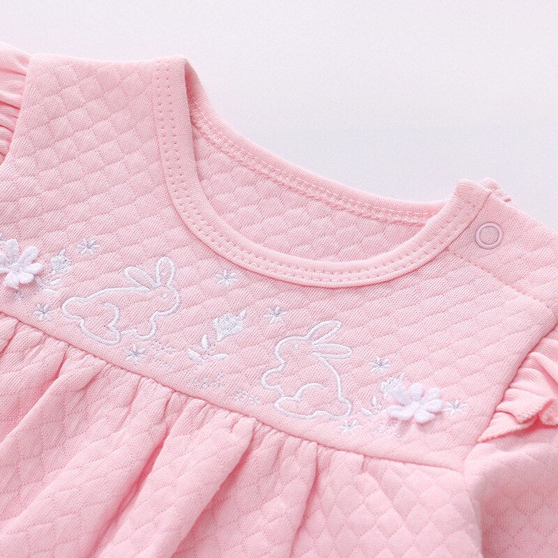 Spring and Autumn Children Clothing Baby Clothes Baby Girl One-Pieces Pink Long Sleeves Outing Kids Romper Infant Jumpsuit