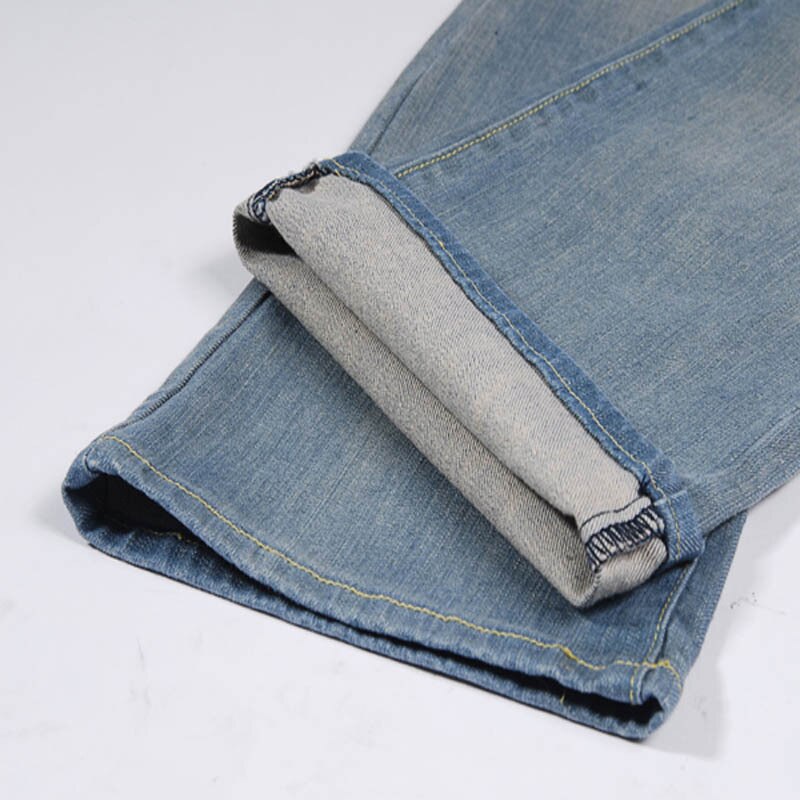 Men Spring and Autumn New Mid Rise Mini Flare Jeans High Quality Casual Pants