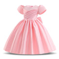 Little Bridesmaid Clothes Evening Dresses Kids  For Girl Children Costume Lace Princess Flower Clothing White Pink Gown