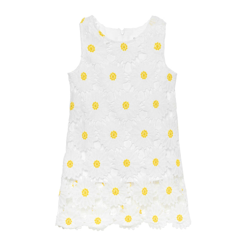 Toddler Girls Lace Dress Daisy Flowers Elegant Kids Sleeveless Dress A-line Dresses for Girls Cute Clothes