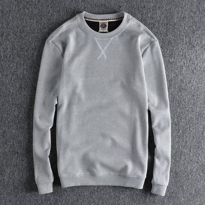 Crew neck hoodies men basic youth base coat long sleeve top shirt