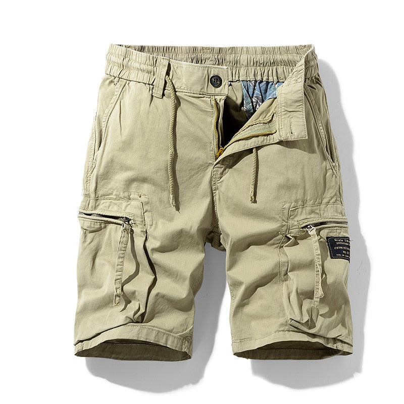 Mens Summer Cotton Army Tactical Cargo Shorts Multi-pocket Casual Short Pants Loose Military Shorts Men