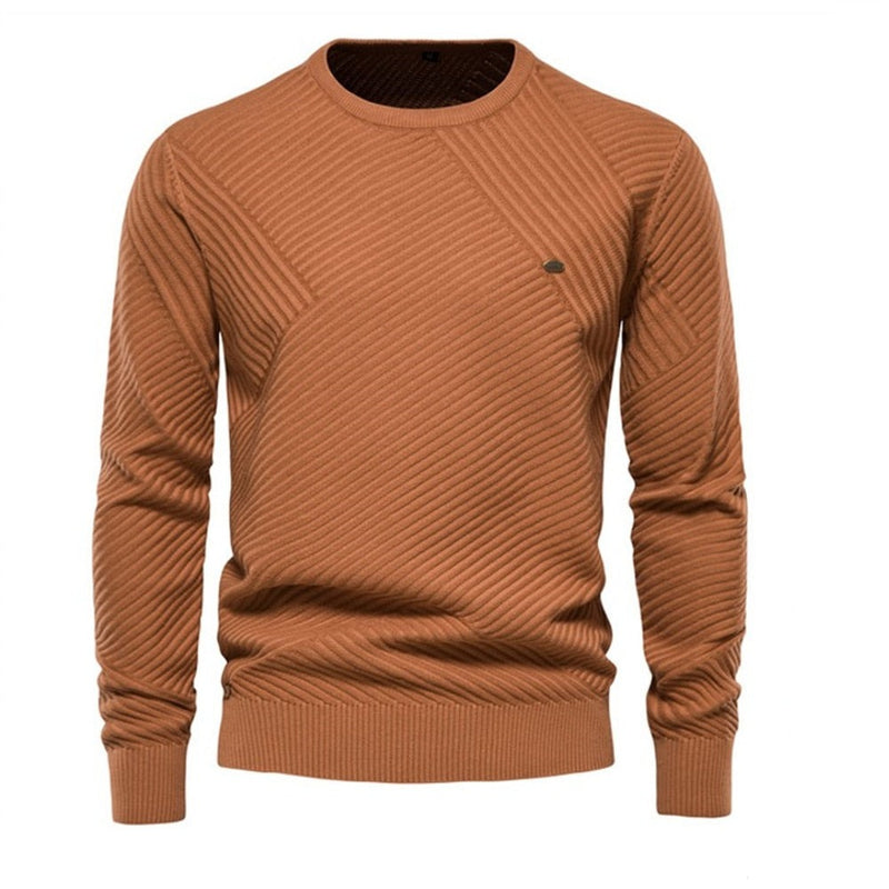 Mens Sweater Striped O-Neck Knitted Pullover for Men Casual High Quality New Winter Sweater Men