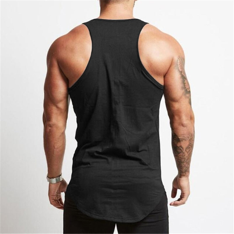 Solid Tank Top Men Stringer Tanktop Fitness Singlet Sleeveless Shirt Workout Man Undershirt Gym Clothing