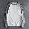 stitching contrast autumn and winter long sleeve T-shirt Men pure cotton comfortable raglan sleeves