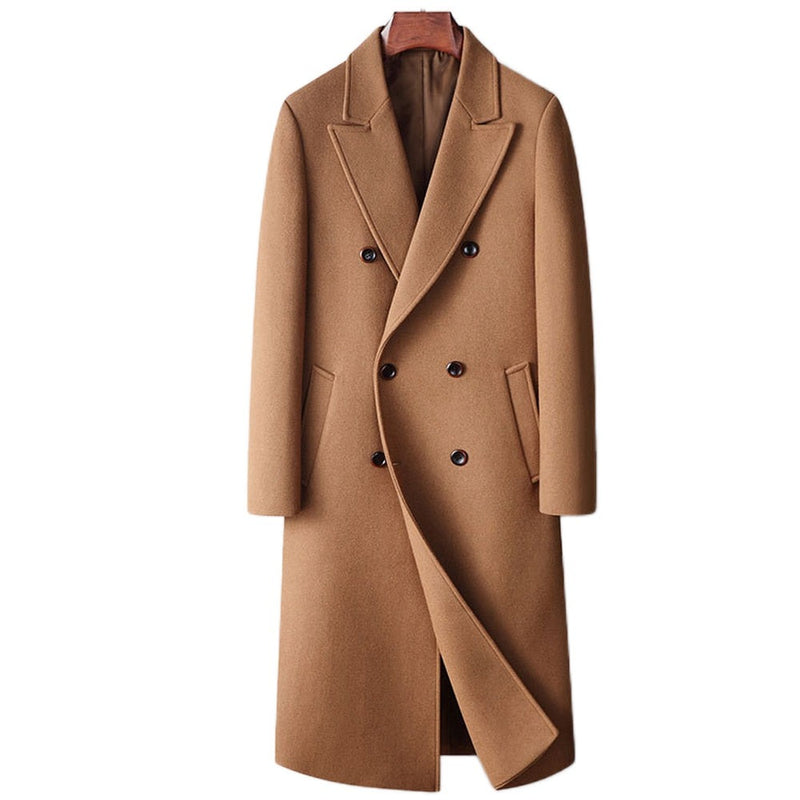 Men Wool coat Long Wool Blend Jacket Autumn Wool Cashmere Jacket Male Pea Coat Winter Overcoat Outerwear