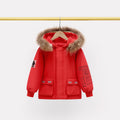 Children Winter Down Jacket Boy Toddler Girl Clothes Thick Warm Faux Fur Hooded Coat Teen Kids Parka Outerwear Snowsuit