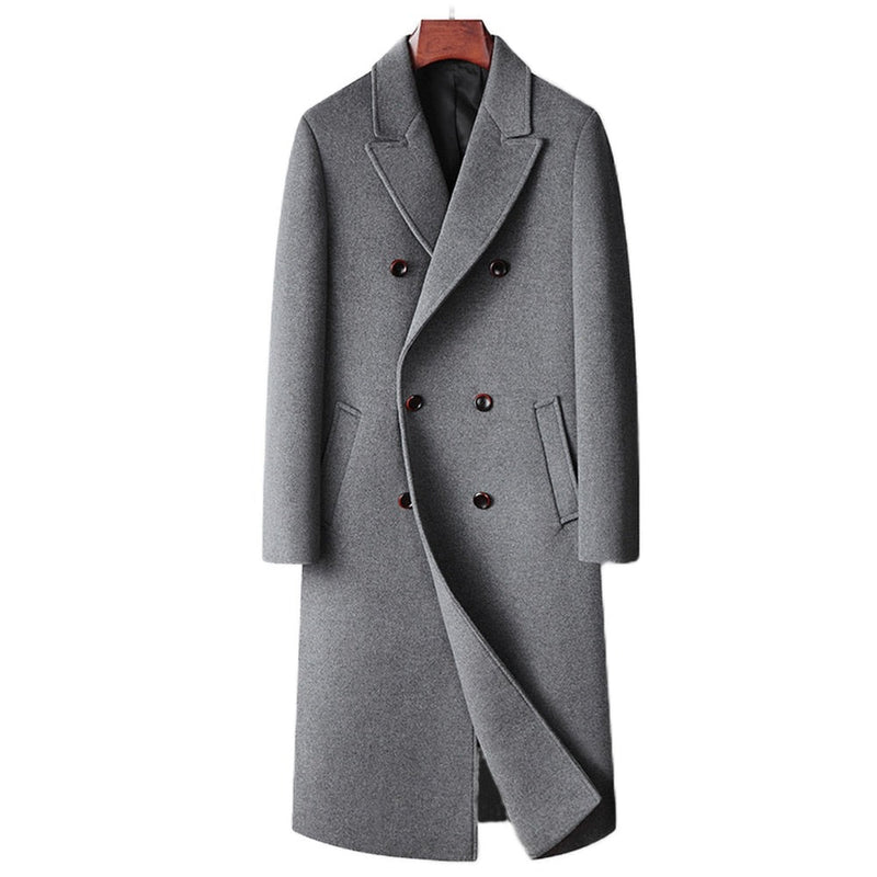 Men Wool coat Long Wool Blend Jacket Autumn Wool Cashmere Jacket Male Pea Coat Winter Overcoat Outerwear