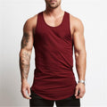 Solid Tank Top Men Stringer Tanktop Fitness Singlet Sleeveless Shirt Workout Man Undershirt Gym Clothing