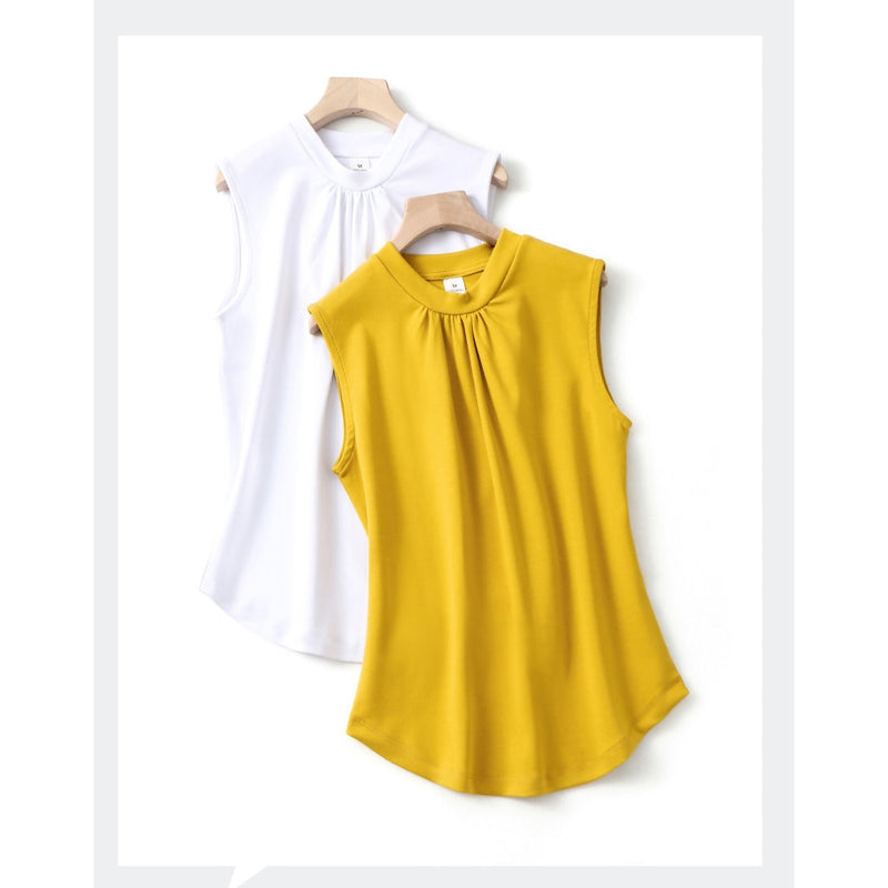 Women Clothing Sleeveless Summer Tops For Woman Casual Women T-shirts Turtleneck for girls Solid Clothes for Lady