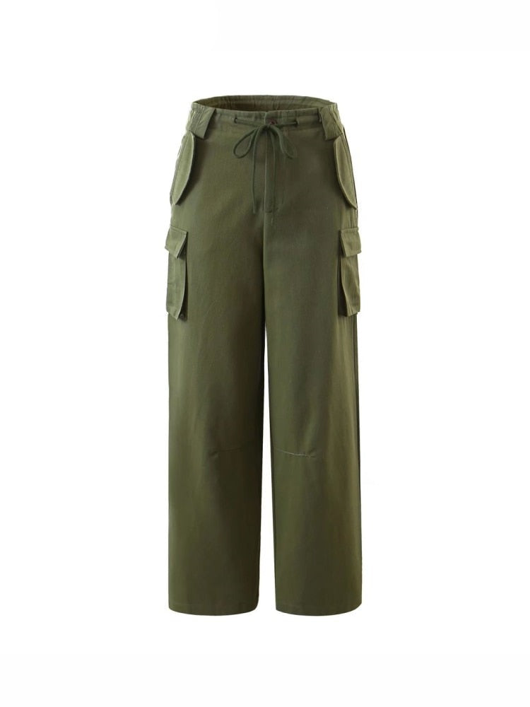 Women Tooling Military Pocket Trousers Summer Ladies Athleisure Female Cotton Blend Bottoms