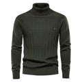 Solid Color Knitted Turtleneck Male Sweater Cotton High Quality Warm Men Pullover New Winter Casual Sweaters for Men