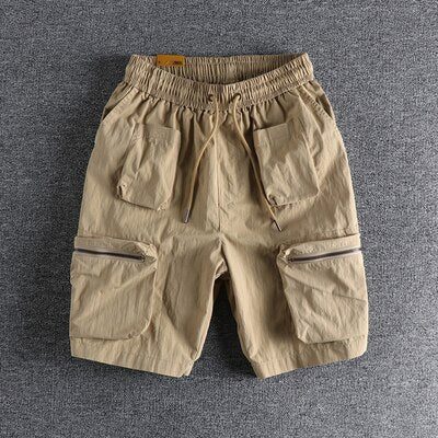 Summer trend solid casual shorts men three-dimensional pocket loose youth five point pants