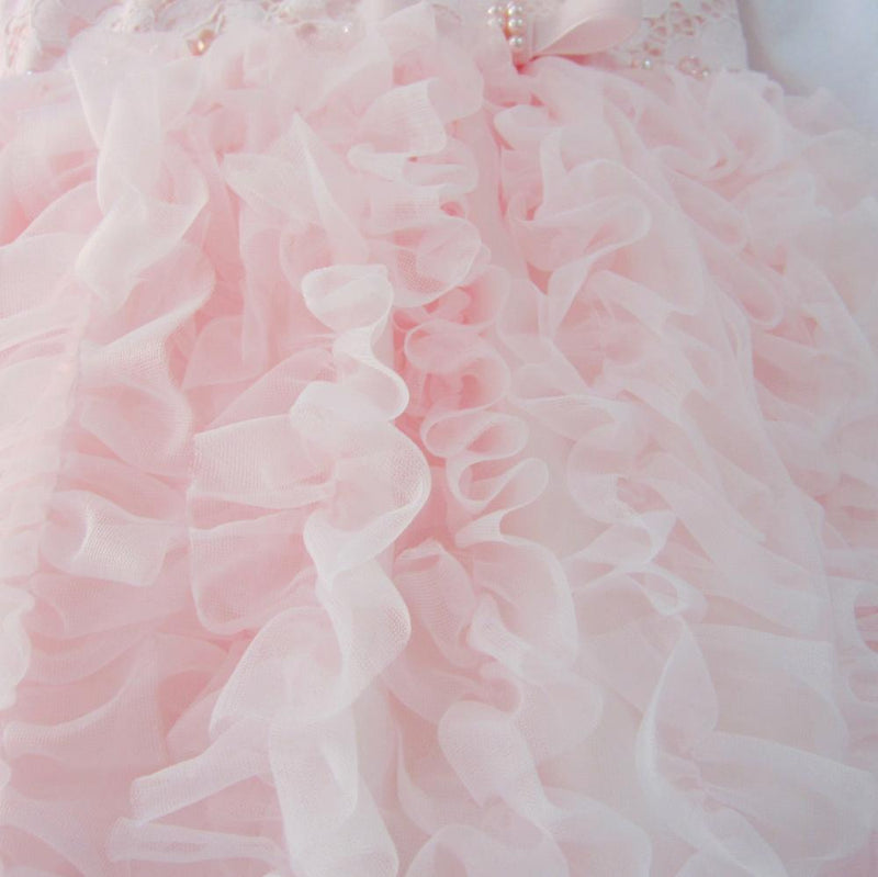 Baby Girls Fluffy Bow Princess Dress Toddler Kids Birthday Party Tulle Dresses Children Pink Lolita Ball Gown