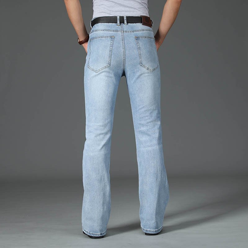 Men Four Seasons New High-Waist Flared Jeans High-End Loose Wide-Leg Casual Pants