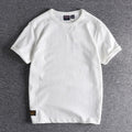 Cotton short sleeved t-shirt men sleeve crimping solid youth half sleeved clothes