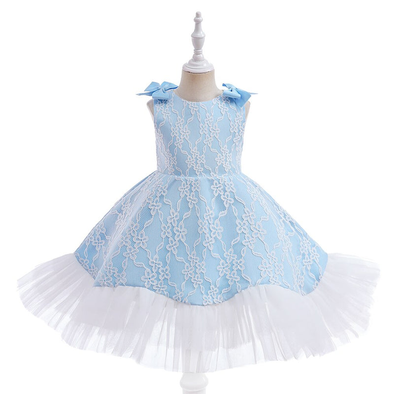 Baby Girls Lace Flower Party Princess Party Dresses Children Kids Elegant Wedding Clothing