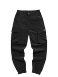 Corduroy Cargo Pants for Men Beam Feet Tooling Trouser Fall Winter Low-waist Techwear Trouser Solid Long Pant with Pockets