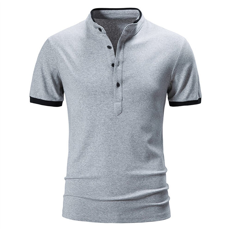 Summer Short Sleeve Basic Stand Collar POLO Shirt Men T-Shirt Top men Clothing