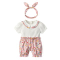 Summer Children Clothing Baby Clothes Baby Girl One-Pieces Cute Short Sleeve Splicing Kids Romper Outing Infant Jumpsuit