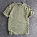 Cotton short sleeved t-shirt men sleeve crimping solid youth half sleeved clothes