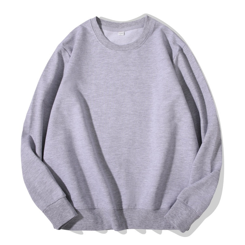 Spring and Autumn Solid Color Round Neck Terry Sweater Men and Women Long Sleeve Pullover Sports Sweater