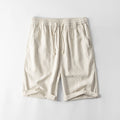 Cotton Linen Shorts for Men Summer Casual Solid White Loose Boardshorts Male Classic Drawstring Shorts