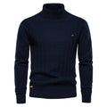 Solid Color Knitted Turtleneck Male Sweater Cotton High Quality Warm Men Pullover New Winter Casual Sweaters for Men