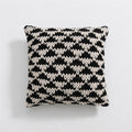 Decoration Cushion 45x45cm Handmade Pillow Geometric Black Ivory Knit Stipe Woven Home Pillow Square Including Inner filler