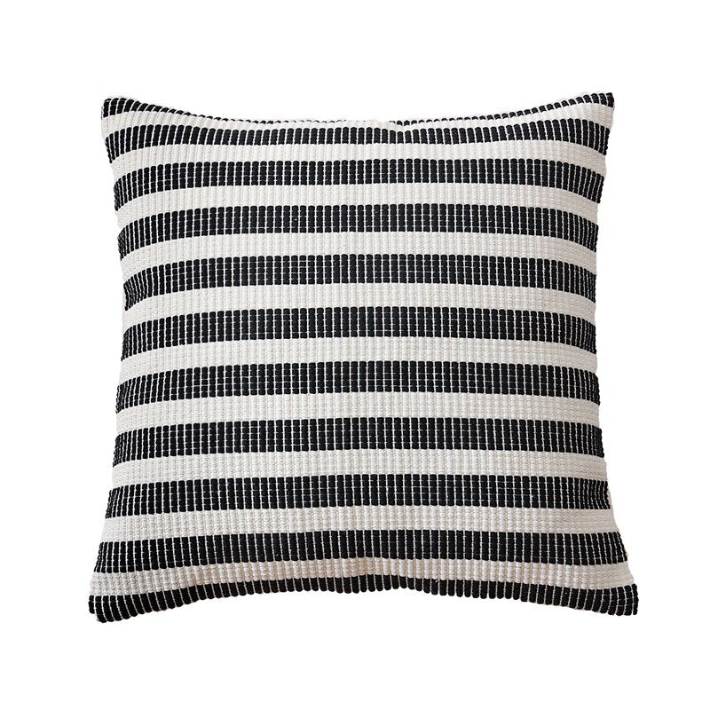 Home Decoration Cushion Cover Blue Black Brown Cotton Woven Stripe Sofa Bed 45x45cm Living Room Bedroom Pillow Cover