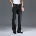 Men Four Seasons Mid Rise Flared Jeans Loose Casual Pants