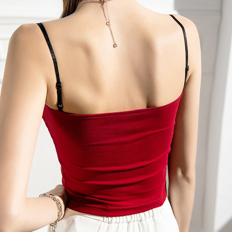 Womens Solid Female Slim Sleeveless Casual Vest Solid Crop Lower Cut Top For Ladies Fitness Vest Summer