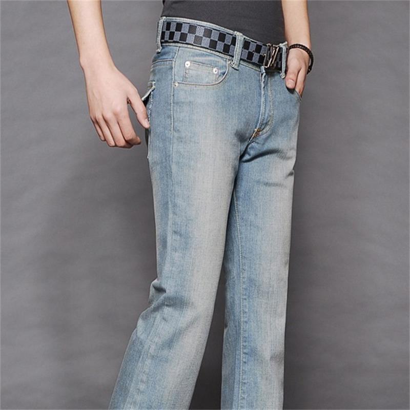 Men Spring and Autumn New Mid Rise Mini Flare Jeans High Quality Casual Pants