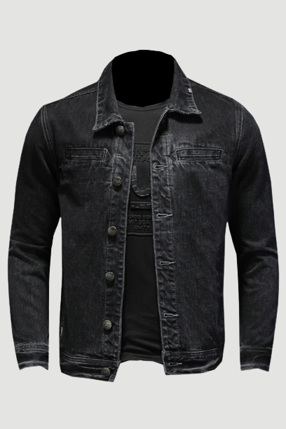 Jeans Jacket Men Denim Coat Autumn Bomber Motorcycle Simplicity Casual Lapel Long Sleeve Slim Black Cowboy Clothing