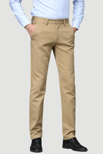 Mens Suit Pants Regular Straight Fit Anti-wrinkle Cotton Elasticity Long Trousers Business Casual Pants