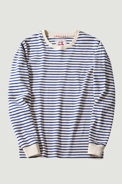 Heavyweight Winter Fall Premium Casual Loose Striped Sweatshirt Navy Sea Soul Style Retro Pullover Comfortable Tops