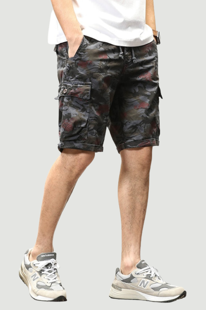 Men Overalls Shorts Military Cargo Shorts Army Camouflage Tactical Joggers Shorts Men Loose Work Casual Shorts