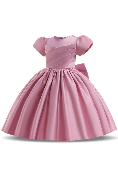 Little Bridesmaid Clothes Evening Dresses Kids  For Girl Children Costume Lace Princess Flower Clothing White Pink Gown