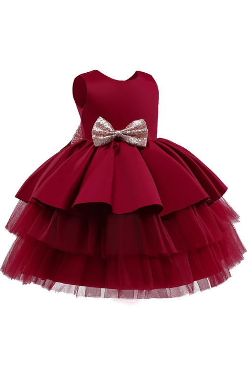 Kids Evening Dresses Formal Cake Dress For Children Costume Sequin Party Dress Girl Infant Sleeveless