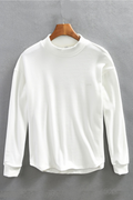 Men Winter Fall Long Sleeve T-shirt High Quality Half Neck Simple Casual Loose Basic Tees Male Bottoming Pullovers