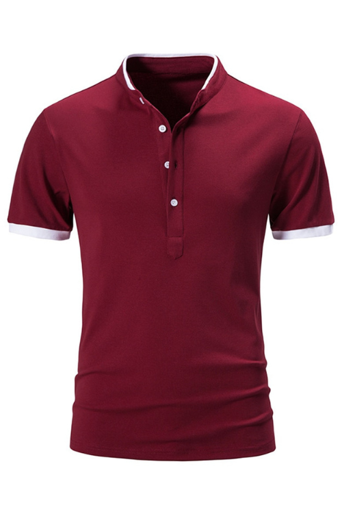 Summer Short Sleeve Basic Stand Collar POLO Shirt Men T-Shirt Top men Clothing