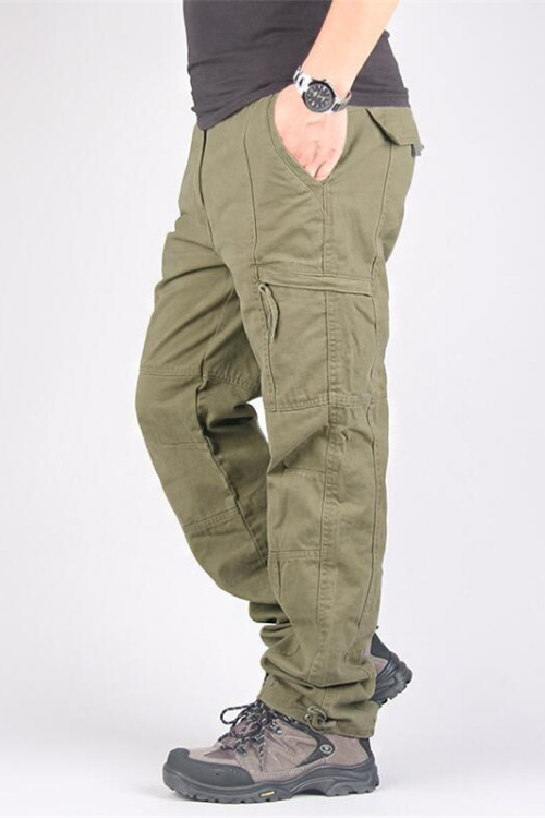 Spring Autumn Casual Cotton Cargo Pants Men Combat Military Tactical Pants Army Straight Slacks Long Trousers