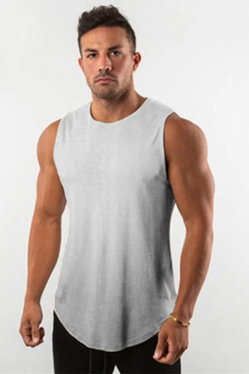 Summer Plain Mens Running Vest Men Gym Clothing Bodybuilding Fitness Tank Top Sleeveless Undershirt Workout Stringer Singlet